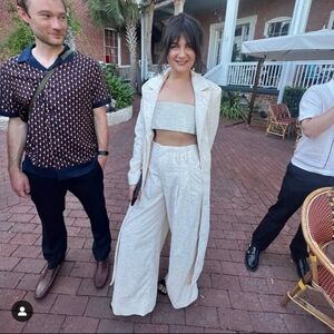 White Women's Pant And Full Length Jacket